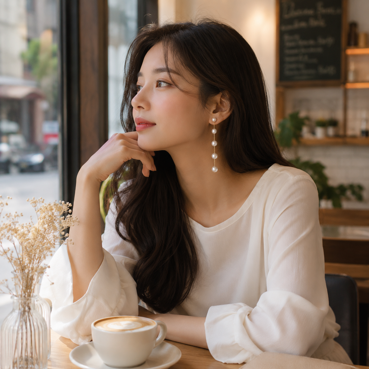 Elegant Long Pearl Drop Earrings, Minimalist Gold Chain Dangle Earrings for Women, Bridal & Everyday Jewelry